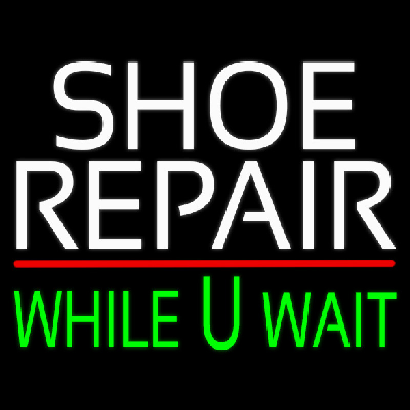 White Shoe Repair Green While You Wait Neonreclame