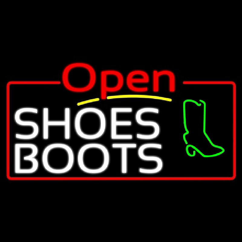 White Shoes Boots Open Neonreclame