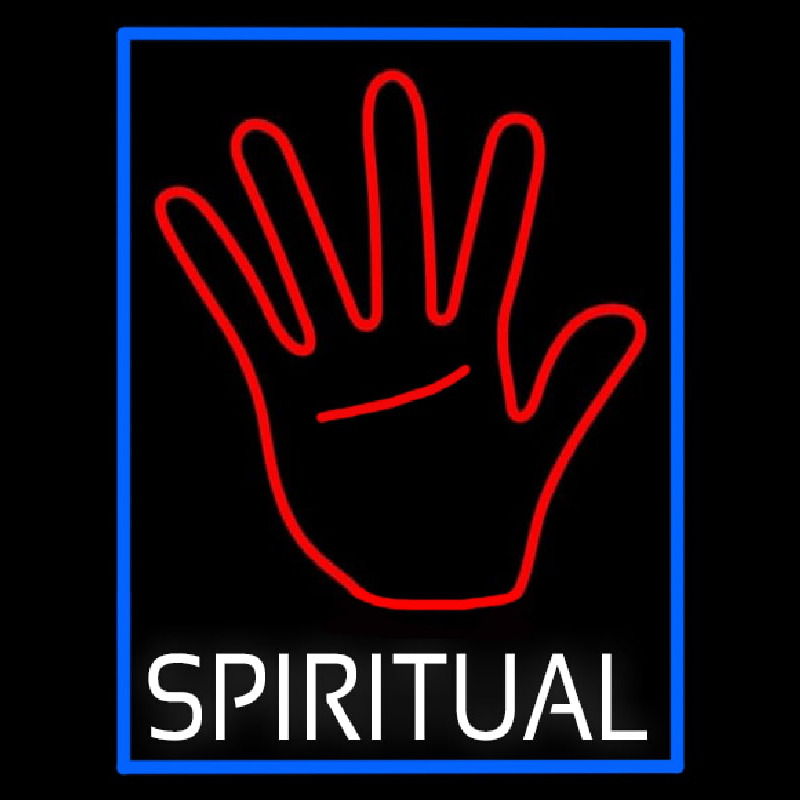 White Spiritual With Blue Border Neonreclame