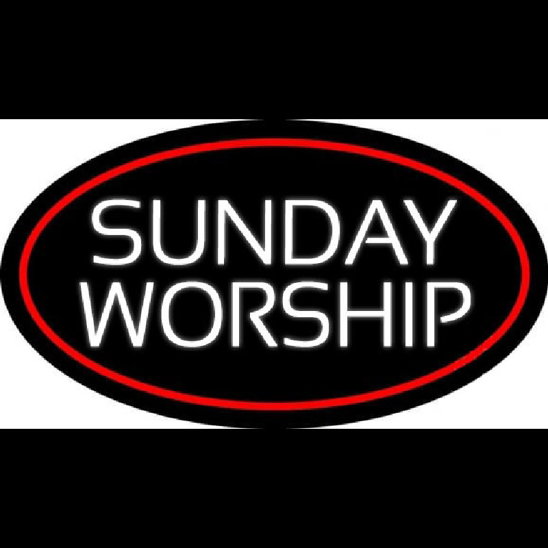 White Sunday Worship Neonreclame