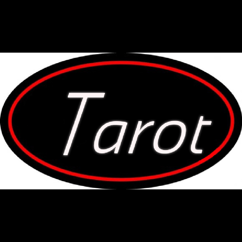 White Tarot Red Border Neonreclame