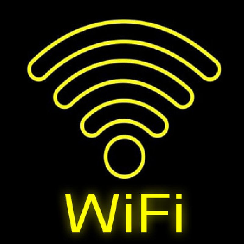 Wifi Retro Yellow Neonreclame