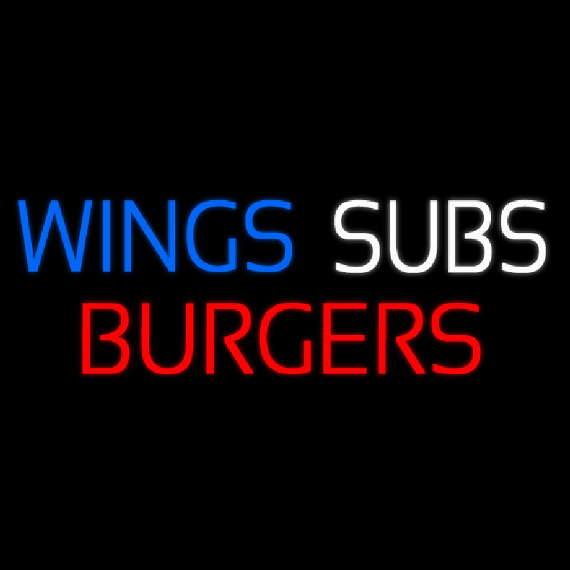 Wings Subs Burgers Neonreclame