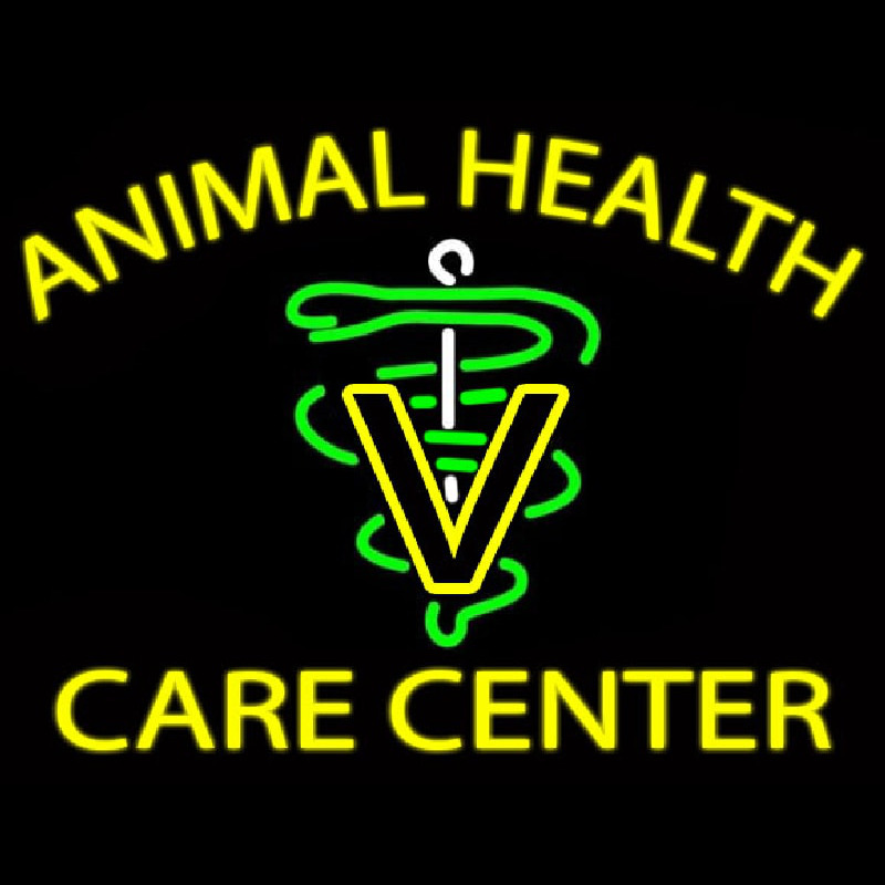 Yellow Animal Health Care Center Neonreclame