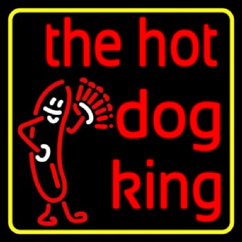 Yellow Border Red The Hot Dog King Neonreclame