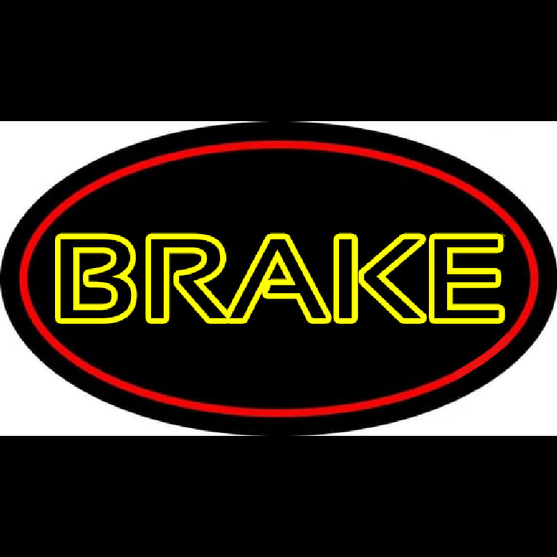 Yellow Double Stroke Brake With Border Neonreclame