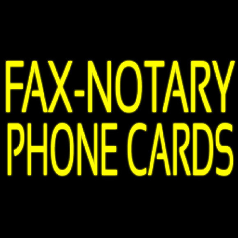 Yellow Fa  Notary Phone Cards Neonreclame