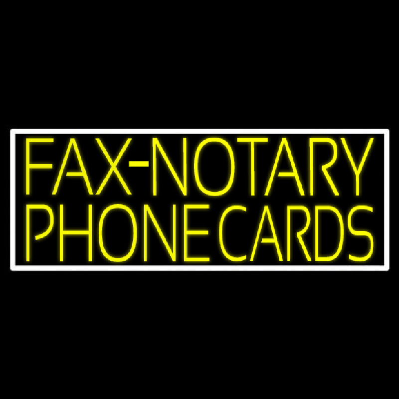 Yellow Fa  Notary Phone Cards With White Border 1 Neonreclame