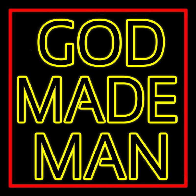 Yellow God Made Man Neonreclame