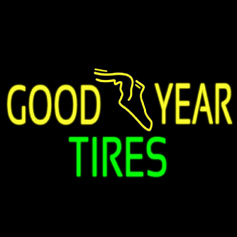 Yellow Goodyear Tires Neonreclame