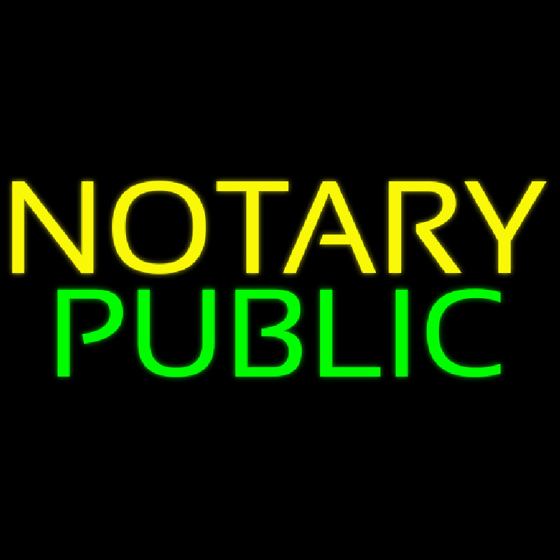 Yellow Green Notary Public Neonreclame