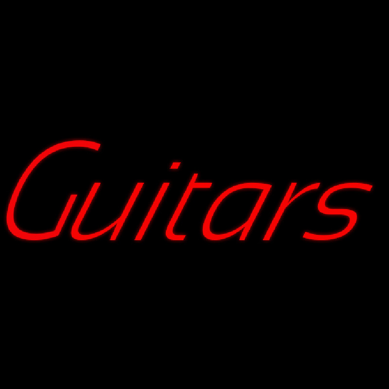 Yellow Guitars Cursive Neonreclame