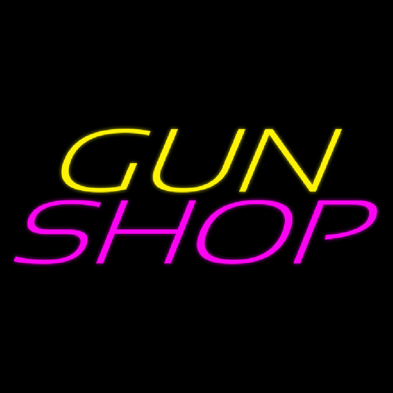 Yellow Gun Pink Shop Neonreclame