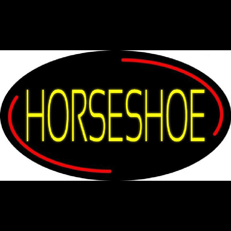 Yellow Horseshoe Block Neonreclame