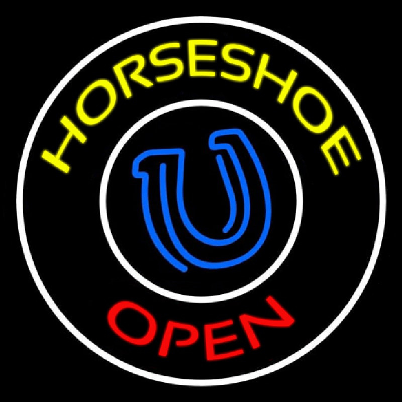 Yellow Horseshoe Open Neonreclame