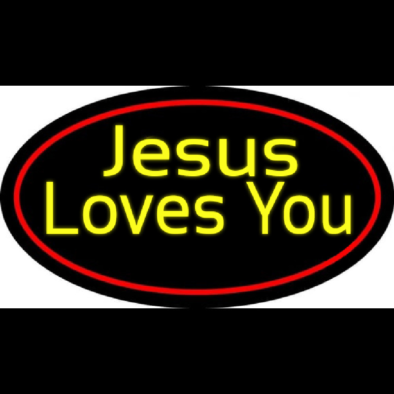 Yellow Jesus Loves You Neonreclame