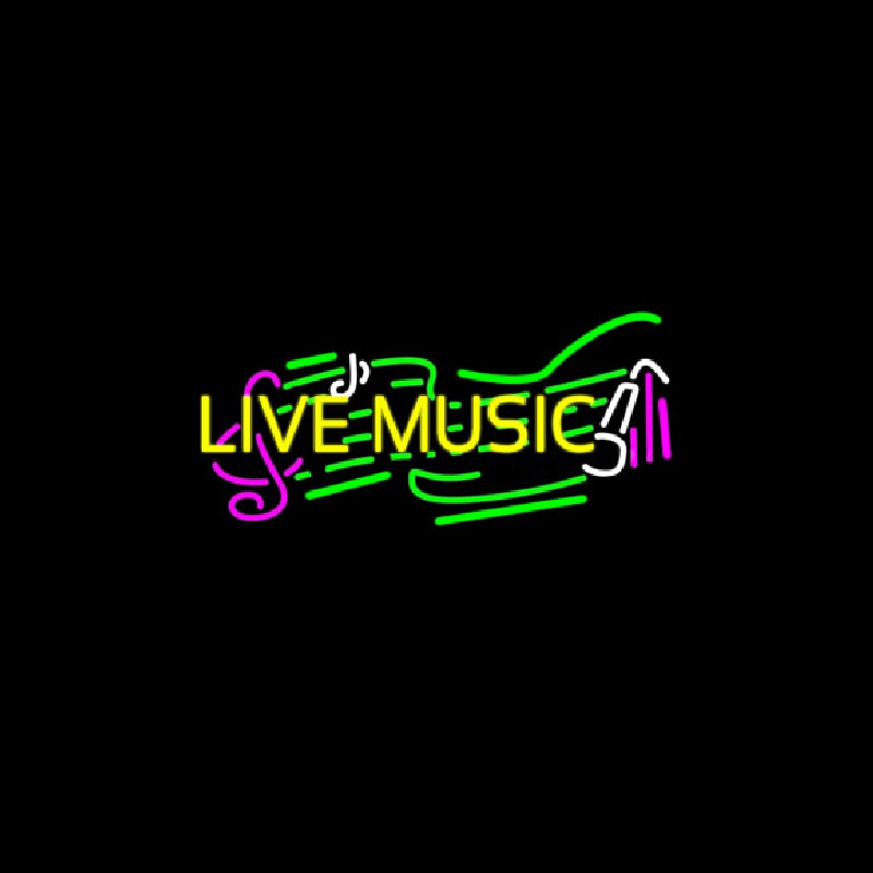 Yellow Live Music Block 1 Neonreclame