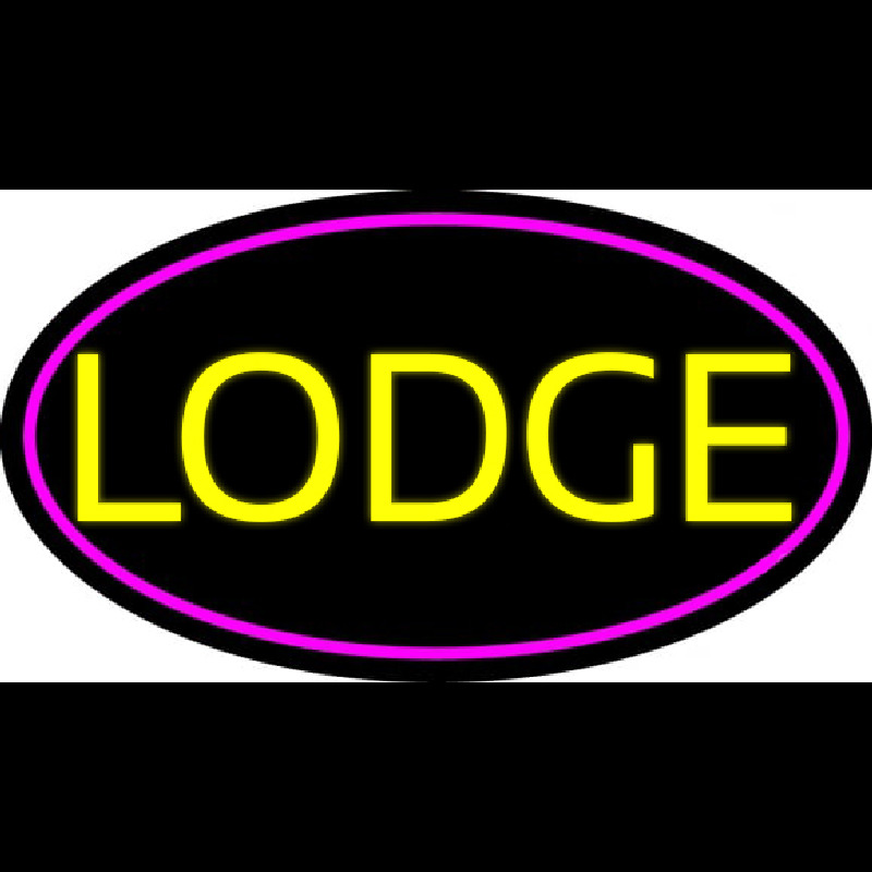 Yellow Lodge With Pink Border Neonreclame