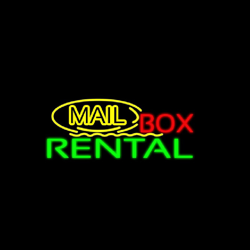 Yellow Mail Block Bo  Rental Neonreclame