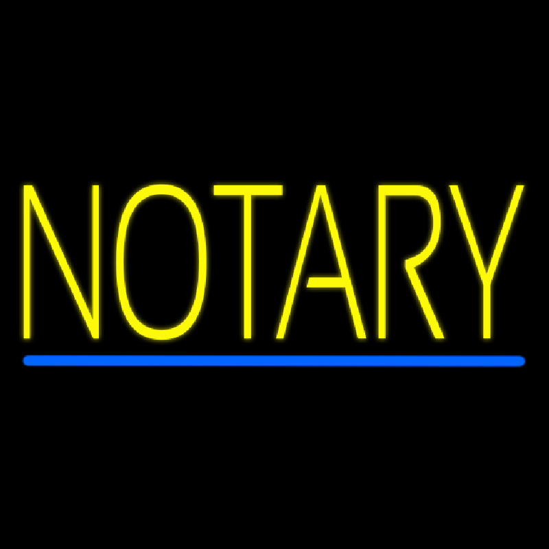 Yellow Notary Blue Line Neonreclame