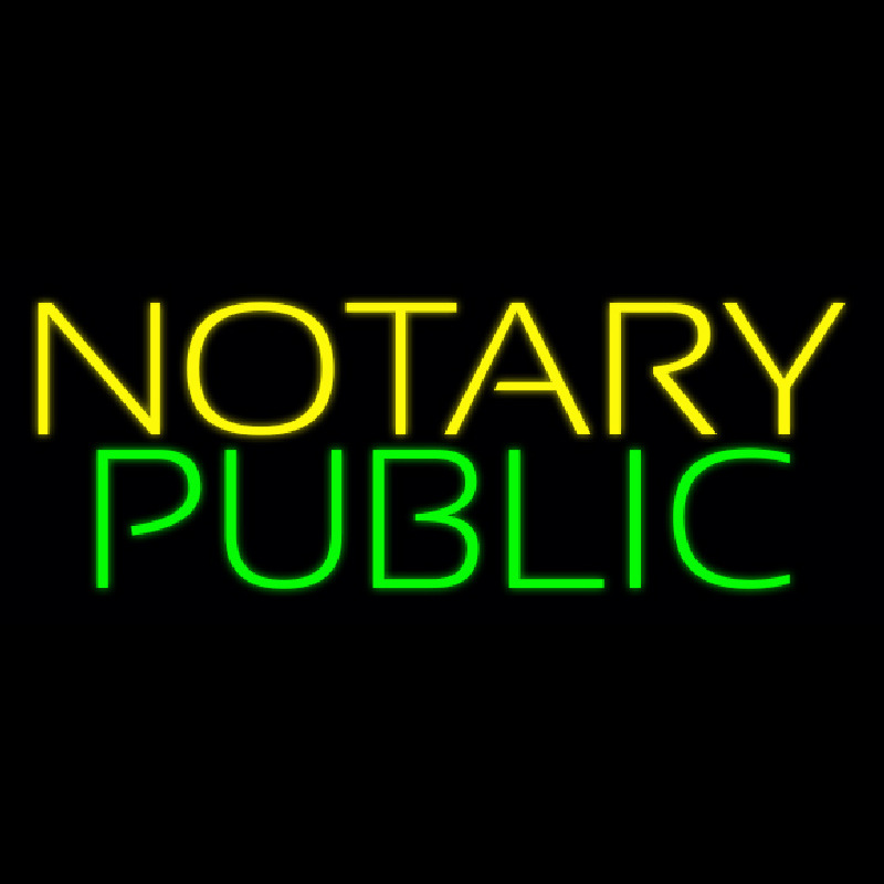 Yellow Notary Public Neonreclame