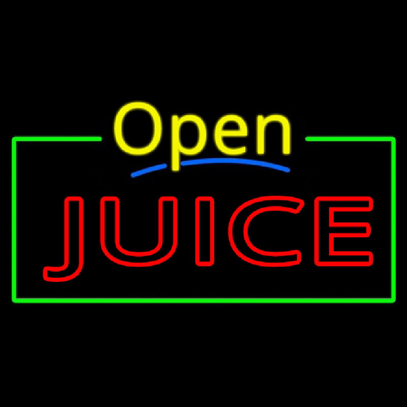 Yellow Open Double Stroke Juice Neonreclame