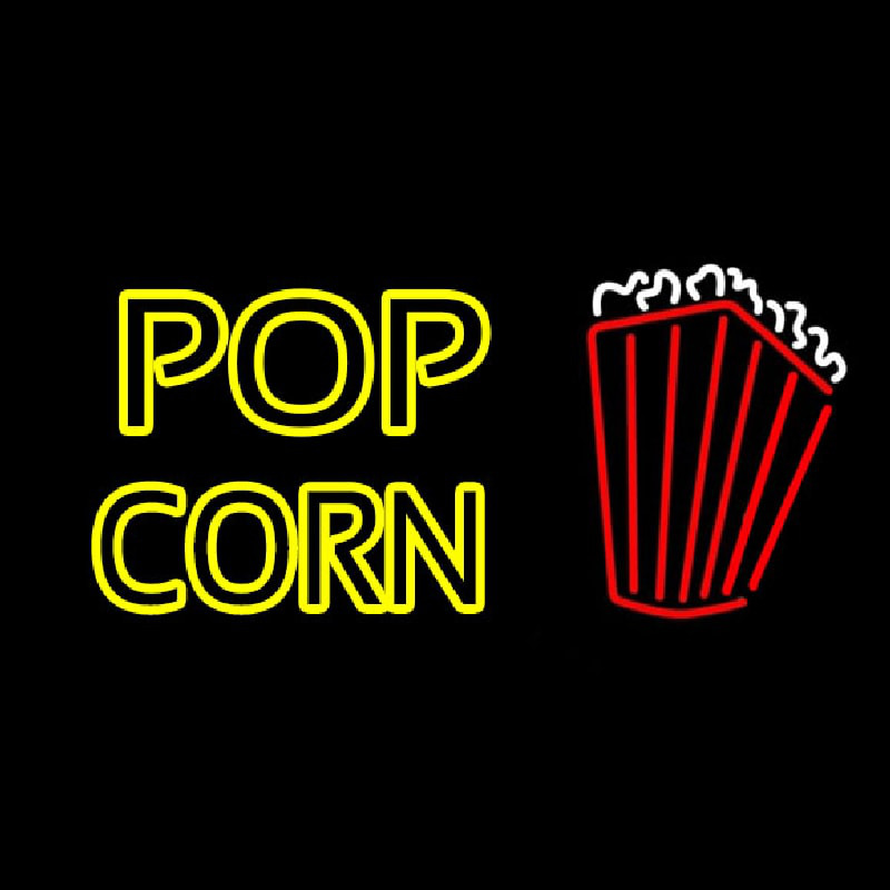 Yellow Popcorn With Logo Neonreclame