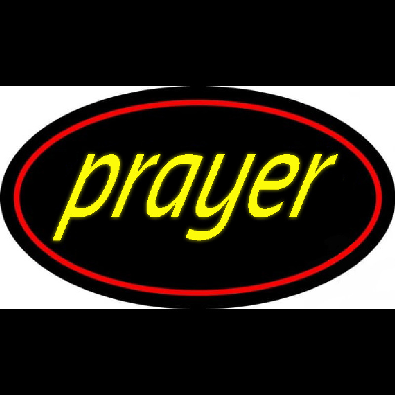 Yellow Prayer With Border Neonreclame