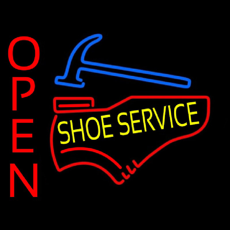 Yellow Shoe Service Open Neonreclame