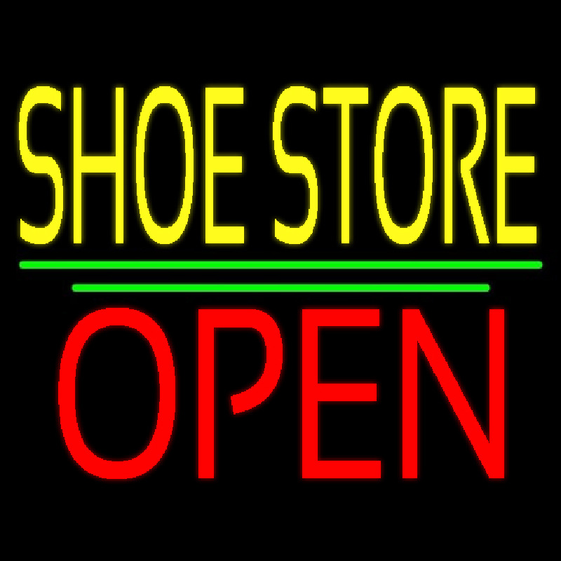 Yellow Shoe Store Open Neonreclame