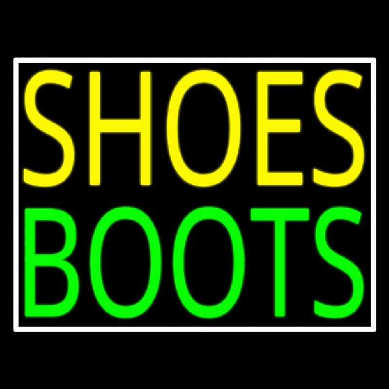 Yellow Shoes Green Boots With Border Neonreclame