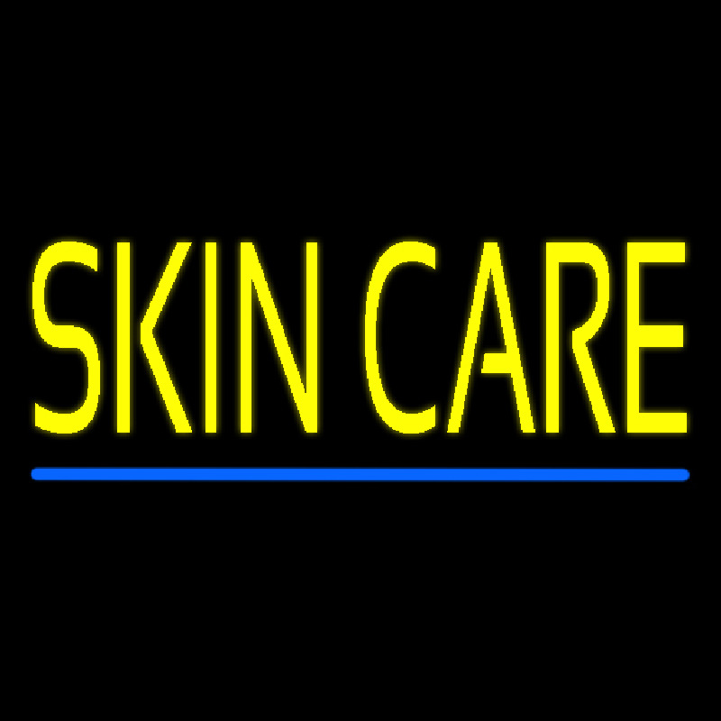 Yellow Skin Care Blue Line Neonreclame