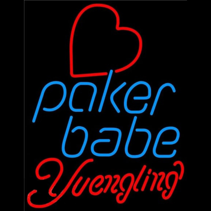 Yuengling Poker Girl Heart Babe Beer Sign Neonreclame