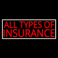 All Types Of Insurance With White Border Neonreclame