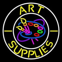 Art Supplies With White Circle Neonreclame