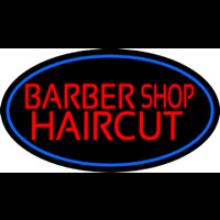 Barbershop Haircut With Blue Border Neonreclame