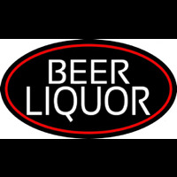 Beer Liquor Oval With Red Border Neonreclame