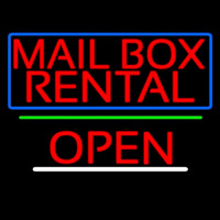 Block Mail Bo  Rental Blue Border With Open 2 Neonreclame