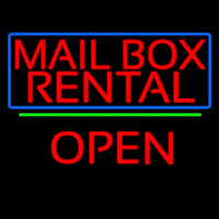 Block Mail Bo  Rental Blue Border With Open 3 Neonreclame