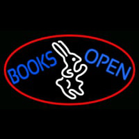 Blue Books With Rabbit Logo Open With Red Oval Neonreclame