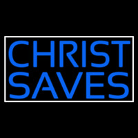 Blue Christ Saves Neonreclame