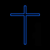 Blue Christian Cross Neonreclame