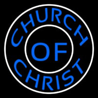 Blue Church Of Christ Block Neonreclame