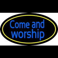 Blue Come And Worship Neonreclame