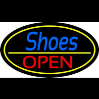 Blue Cursive Shoes Open Neonreclame