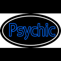 Blue Double Stroke Psychic White Border Neonreclame