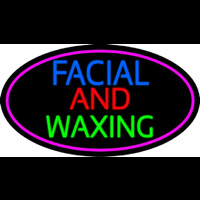 Blue Facial And Wa ing With Pink Oval Neonreclame