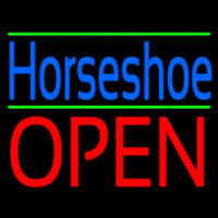 Blue Horseshoe Open Green Line Neonreclame