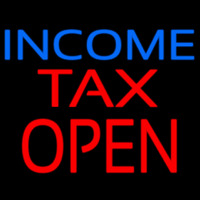 Blue Income Red Ta  Open Neonreclame