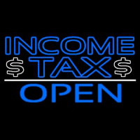 Blue Income Ta  Open With Dollar Logo Neonreclame